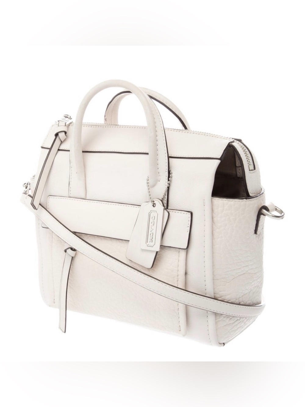 Coach Bleecker Leather Mini Riley Carryall Parchment. F27923